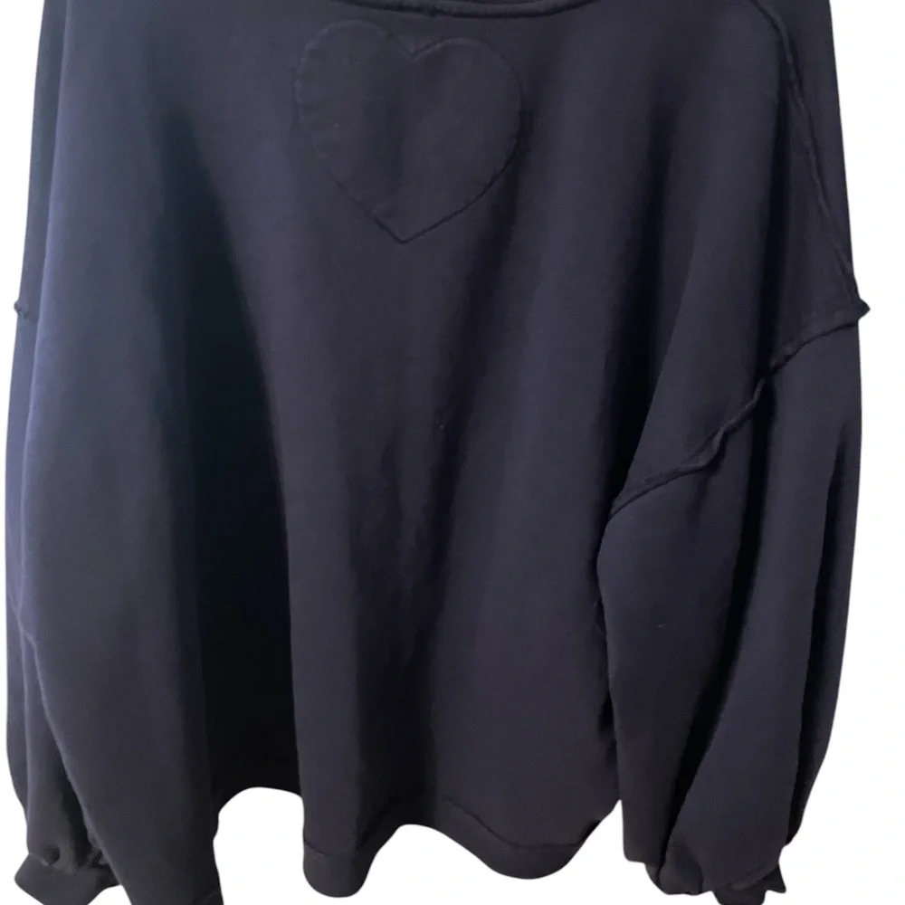 Free People Oversized Balloon Sleeve Sweatshirt in Deep Purple